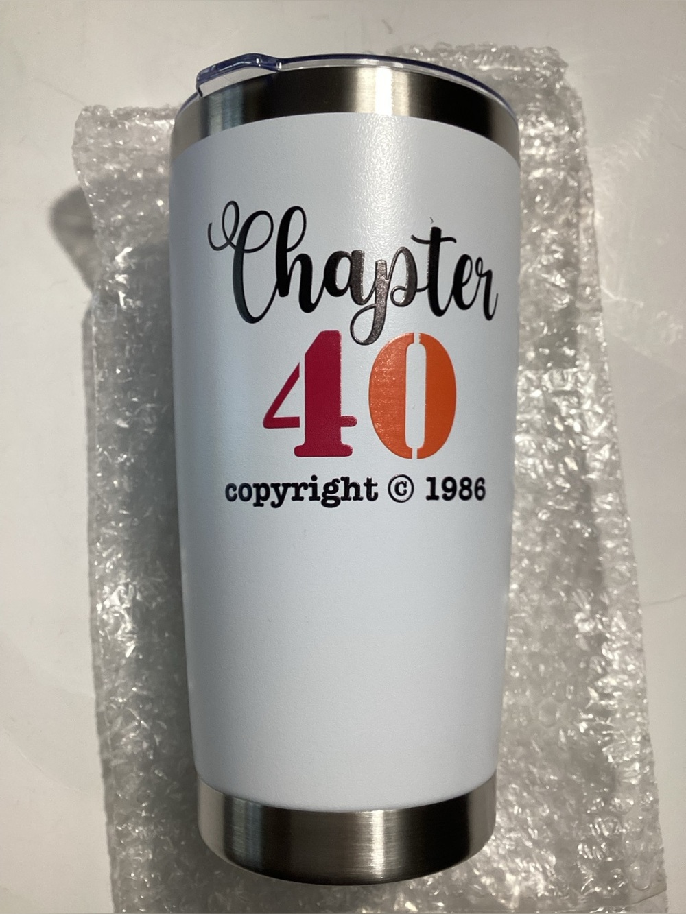 1986 40th Birthday Gift 20oz Coffee Tea Tumbler - Picture 3 of 8